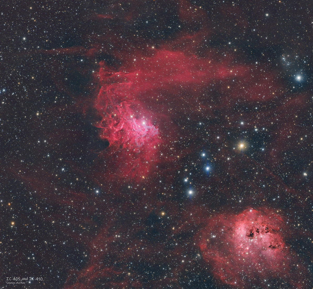 Flaming Star (IC 405) and Tadpole (IC 410) Nebulae - Deep Sky Astrophotography