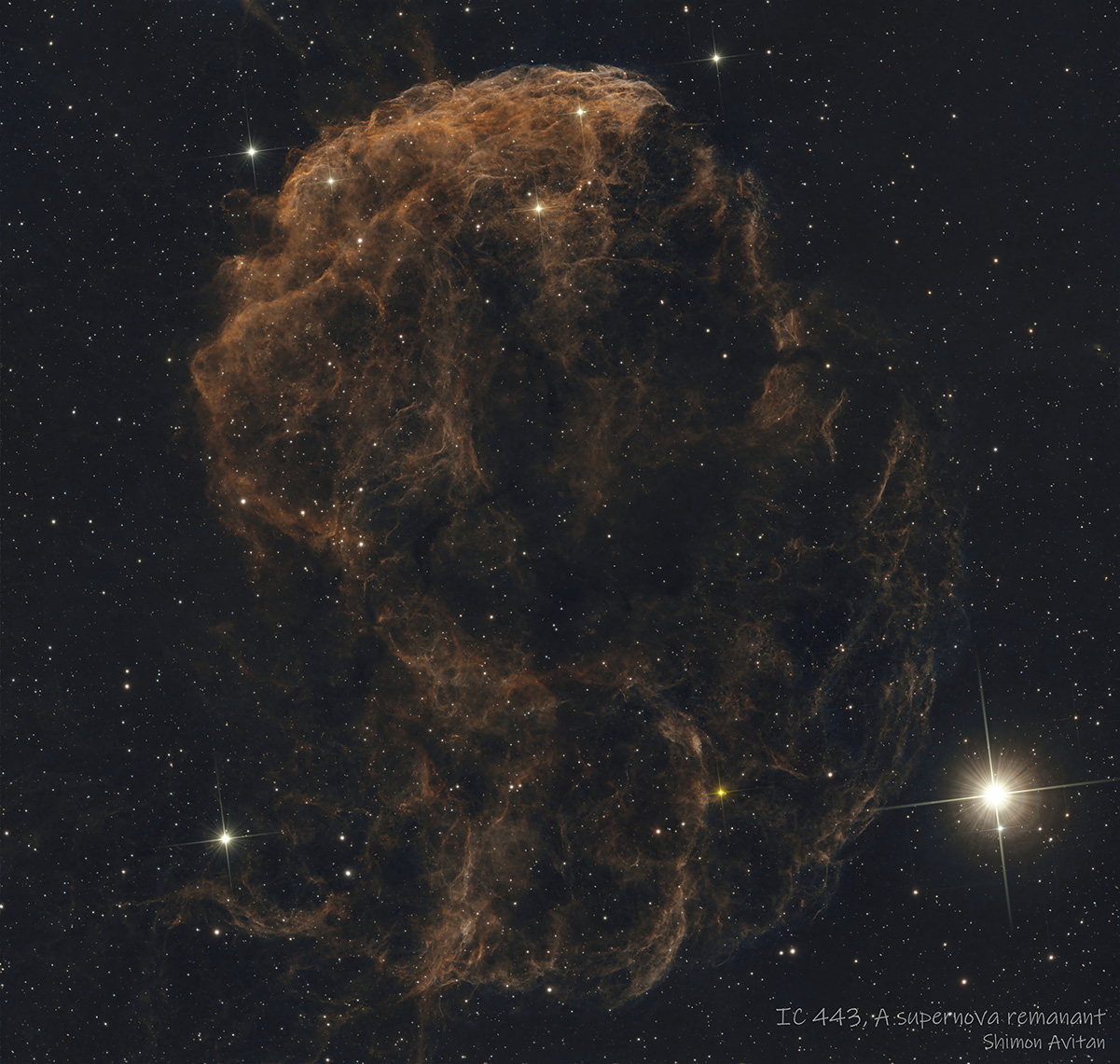 Jellyfish Nebula (IC 443) Supernova Remnant in Gemini - Deep Sky Astrophotography