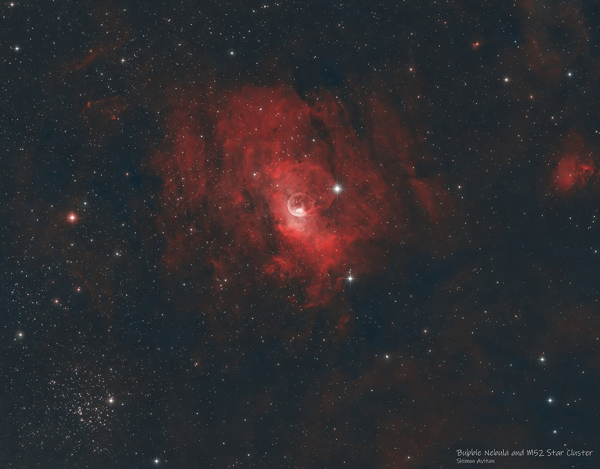 M52 Cluster and Bubble Nebula (NGC 7635) - Deep Sky Astrophotography